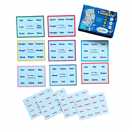 Bingo İngilizce Tombala Oyunu Irregular Verbs Düzensiz Fiiller
