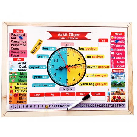 Vakit Ölçer - Türkçe Eğitici Manyetik Saatli Takvim